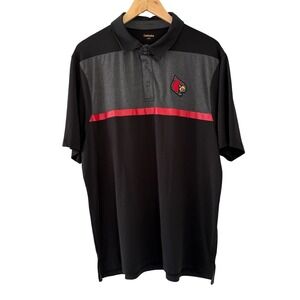 Captivating Apparel Louisville Cardinals Mens XL Polo Shirt‎ Gray Black Athletic